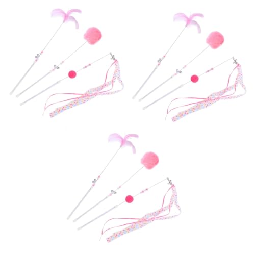 Sosoport 3 Sets 3 Stück Lustiger Katzen Feen Stick Professioneller Katzen Stick Haustier Katzen Stick Kätzchen Zähneknirsch Stick Katzen Spiel Teaser Stick Katzen Teaser Katzen von Sosoport