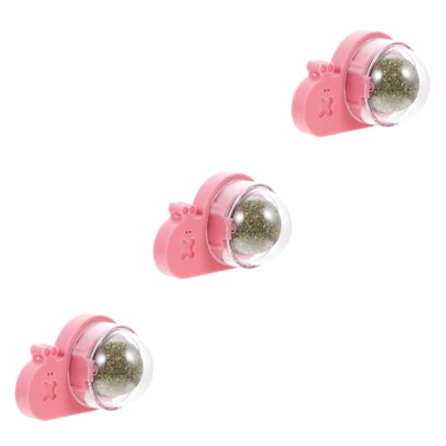 Sosoport 3 Stück Cymbidium Bälle Versuchung Katzenleckereien Leckspielzeug Für Katzen Silvervine Bälle Haustier Katzenball Katze Nip Katze Kauen Katzenspielzeug Wandklebeball Rosa Pp von Sosoport