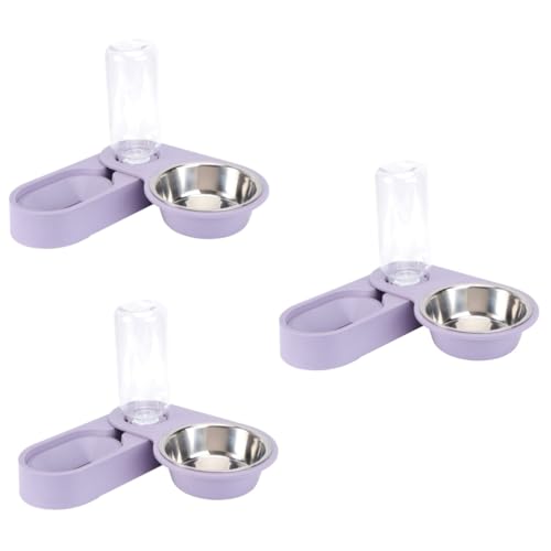 Sosoport 3 STK Eckklappschüssel pet Feeder pet Food Container automatisches Trinken wasserspender aus Edelstahl Behälter für Lebensmittel Faltbare Wasserflasche Katze Hund Fressnapf Hase von Sosoport