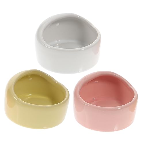 Sosoport 3er Set Keramische Fressnapf Für Hamster Anti Biss Futter Und Trinkschalen Zufälligen Farben Haustier Fressnapf Für Kleintiere von Sosoport