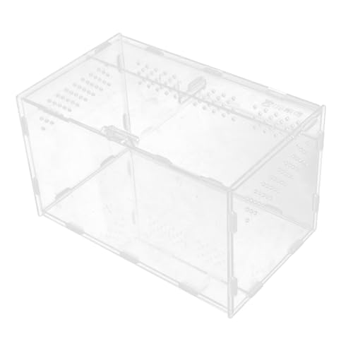 Sosoport 3Er-Box Terrarium für Reptilien transparenter Schlangenkäfig Schneckenbecken Kleiner Schlangenzuchtbehälter glasbehälter glasgefäß reptilienkäfig füttern Reptilienkäfig aus Acryl von Sosoport