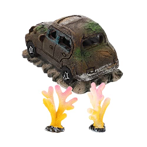 Sosoport 3St Aquarium Landschaftsbau Auto Zubehör für Aquarien Poolspielzeug LED-Lichtleiste für Aquarien Panzer aquariumpflanzen aquarienpflanzen Künstliche Koralle Aquarium-Ornament Harz von Sosoport