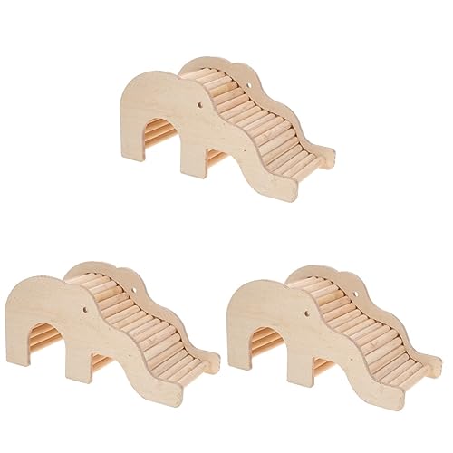 Sosoport 3St Hamsterversteck Hamsterspielzeug Kleintierverstecke Outdoor-Spielzeug dekoaufkleber Hamster Playhouse Holz Haustiere verstecken Spielzeug Kletterleiter Spielzeug Beige von Sosoport