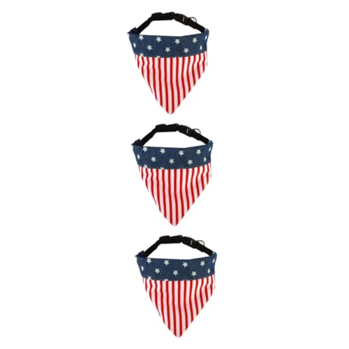 Sosoport 3St Hundehalsband Totenkopfhandschuhe für Herren Americana- Amerikanische Flagge Hunde Dreieckstuch Hundehalstuch mit USA Flagge Halskette Hund verkleiden Hundelätzchen Schal von Sosoport