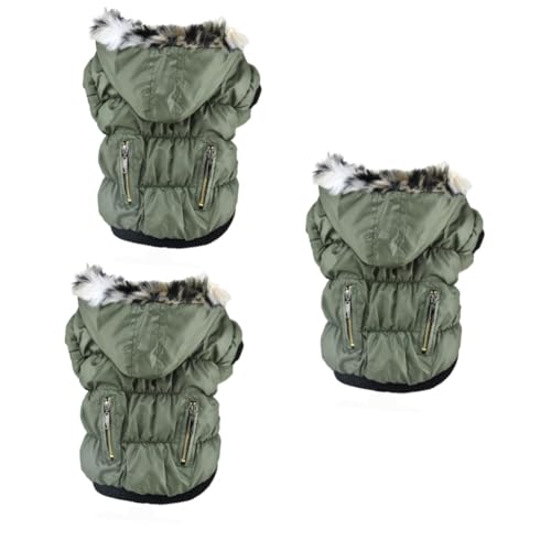 Sosoport 3St Haustier hält warme Kleidung hundemantel Dog Raincoat Hundewintermantel Hoodiejacke Winterkleidung Kleider Haustierjacke Haustier-Welpen-Kleidung Haustier Hund Baumwollmantel von Sosoport