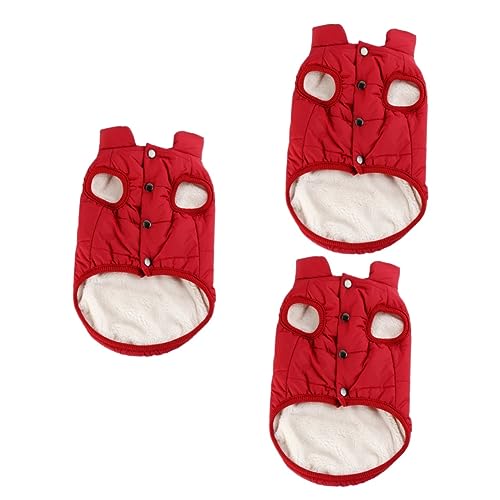 Sosoport 3St Mantel hundekleidung hundewintermantel hundemantel Dog Hoodie hundejacke Hunde Weste Haustier Winterkleidung für Welpen Mantel Hund Winter Hundebekleidung Winter wattiert rot von Sosoport