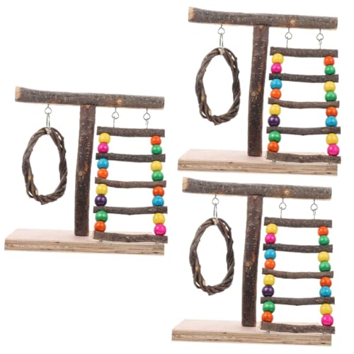 Sosoport 3St Papageienständer Desktop-Spielzeug Zubehör für Vogelkäfige Vogel Spielen vogelgitter vogelkäfig zubehör Vogelstange aus Holz Trainingsständer für Papageien hölzern Colorful von Sosoport