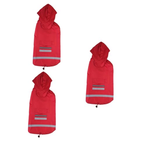 Sosoport 3St Regenjacke für Haustiere hunderegenmantel Regenjacken für Hunde Hunderegenmäntel für x-große Hunde Regenponcho wimperntusche Regenmantel für Hunde Haustier Regen Slicker rot von Sosoport