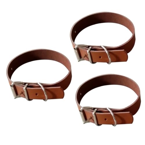 Sosoport 3St Rindsleder Safety Safe todsicher Mode Brown Dealspet-Zubehör Haustier Welpenhalsband Haustier Hundehalsband Großer Hund kleine und mittelgroße Hunde von Sosoport