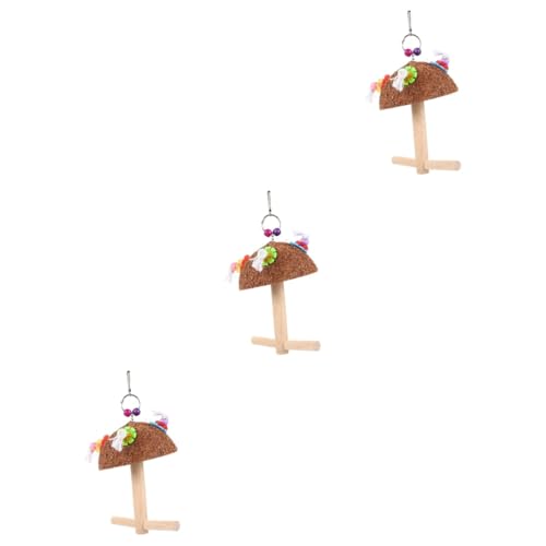 Sosoport 3St Vogel Stehen Spielständer Holz Kletterständer für Vögel Vogelspielzeug holzaufsteller Spielzeuge Spielzeug für Sittiche Vogelzubehör Balance Bahn Barsch Papageienkäfig von Sosoport