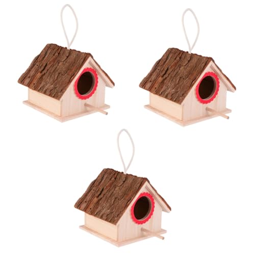 Sosoport 3St Vogelnest Vogelbrutbox aus Holz Vögel züchten Vogelhaus für Käfig Birdie Vogelnest aus Holz Vogelhaus aus Holz Tasche das Vogelnest Vogelkäfig Zuchtbox hölzern von Sosoport