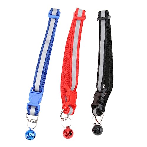 Sosoport 3St verstellbares Haustierhalsband welpenhalsband Kitten Halsband leuchtendes hundehalsband Kragen verstellbares hundehalsband reflektierendes Haustierhalsband einstellbar von Sosoport