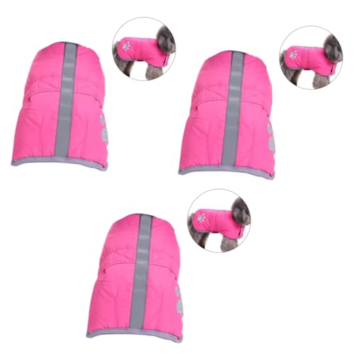 Sosoport 3St Hundemantel welpen Warmer Mantel Winterjacke für Hunde Hemdjacken Strickpullover für Hunde Kleiner Hundepullover Haustierkostüme Kleidung Outfit warm halten Baumwollmantel Rosa von Sosoport