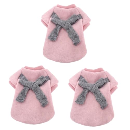 Sosoport 3st Haustierkleidung Winterpullover Für Welpen Hund Winteranzug Kleiner Hundepullover Partykleidung Für Hunde Warme Pullover Party-hundekleidung Warm Halten Einstellen Rosa von Sosoport