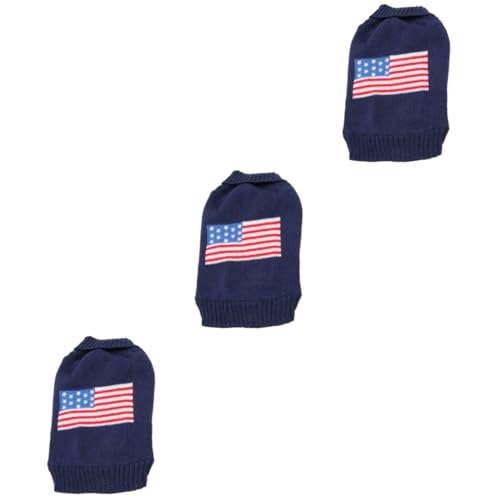 Sosoport 3St Hundekleidung Hundeschwimmer Pullover warm USA weihnachtskleidung weihnachtskleif Jacke Jungenkleidung Partykleidung für Haustiere Party-Hundetuch draussen Mantel großer Hund von Sosoport