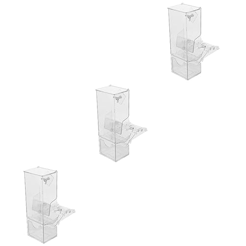 Sosoport 3st Vogelfütterer Automatischer Futterspender Sittich Futterautomat Futterspender Für Katzen Wasserzufuhr Glockenspiel Vogel Fütterer Füttern Ente Liner Käfig Transparent Acryl von Sosoport