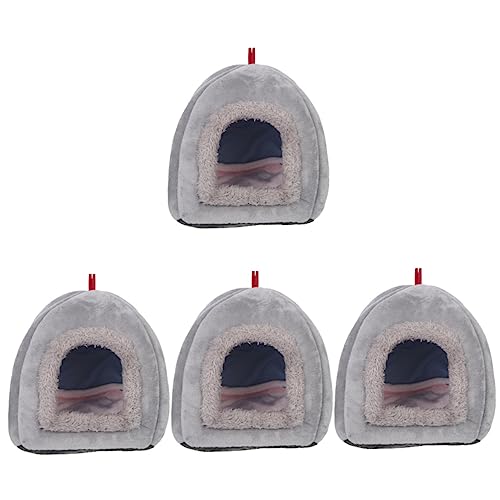 Sosoport 4 Sätze Papageiennest Vogelnest haustierbett pet Bed Ratte warmes Hängemattenspielzeug Schlafhängematte für Hamster Vogel Winterhängematte Schlafbett für Haustierkäfig Baumwolle von Sosoport