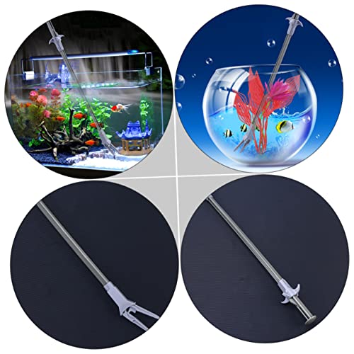 Sosoport 4 Stück Aquatische Pinzette Reinigungspinzette Aquarienzange Reptilien Pinzette Aquarien Zubehör Aquarienpflege Set Clip für Wasserpflanzen Aquarium-Werkzeug Plastik Silver von Sosoport