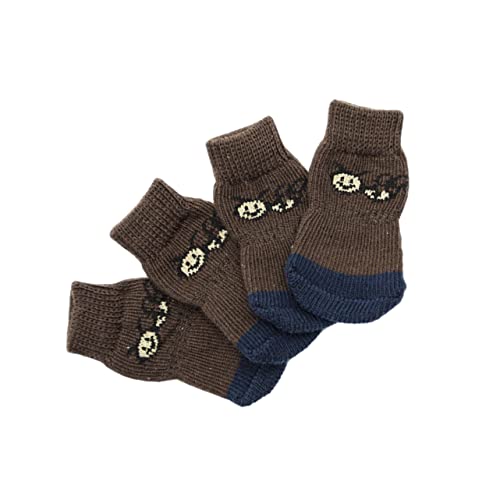 Sosoport Hundesocken 4er-Pack Baumwollsocken für Haustiere Lustige Aufdrucke Nicht für Pfoten Größe M für Die Tierpflege und von Sosoport