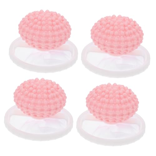 Sosoport 4 Stück Haarfilter Waschmaschine Waschbarer Tierhaarentferner Waschmaschine Haarfänger Tierhaarentferner Für Waschmaschinen Wäscheball Haarfänger-Waschmaschine Rosa Polyester von Sosoport