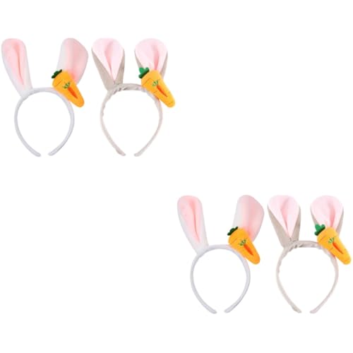 Sosoport 4 Stück Hasenohr Stirnband Hauben Für Kinder Hundegeburtstagsmütze Ostern Ohr Haarreifen Tierhüte Haarreifen Mit Hasenohren Accessoires Für Mädchen Kleiner Hund Stoff Hasen Ohren von Sosoport