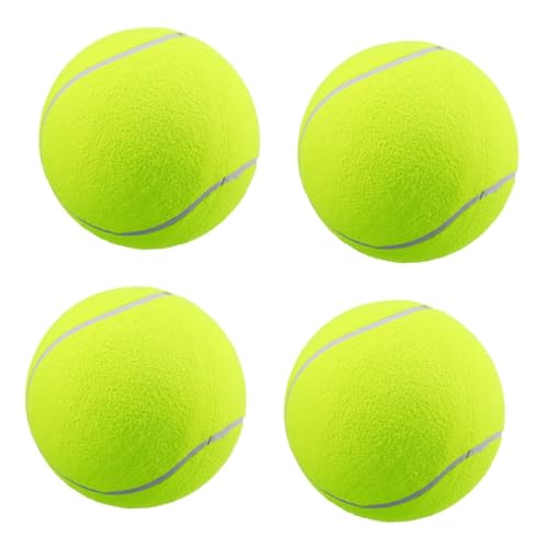 Sosoport 4 Stück Haustier Tennisball Aufblasbarer Ball Aufblasbarer Tennisball Aufblasbarer Riesen Tennisball Haustier Beißball Lustiger Tennisball Sportspielball Haustier von Sosoport