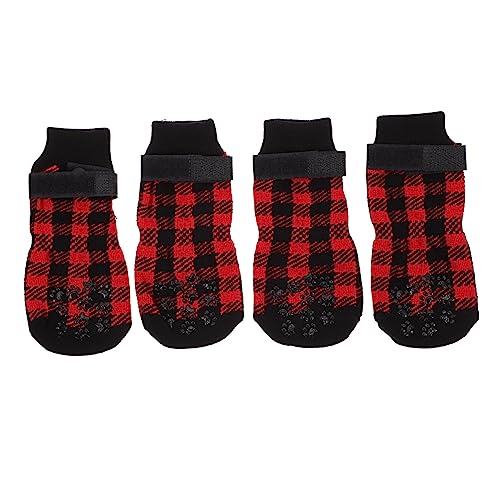 Sosoport 4-teilige Weihnachtssocken für Hunde – Haustiersocken mit Pfoten für Hunde Keine Hundestrümpfe Bequemes und Modisches Haustier-Schuhwerk von Sosoport