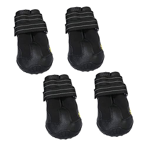 Sosoport 4 Stück Haustierschuhe Haustiere Für Hunde Hündchen Welpe Kleine Hundestiefel wasserdichte Hundesocken Atmungsaktive Hundeschuhe Outdoor-hundeschuhe Hund Sandalen Black Stoff von Sosoport