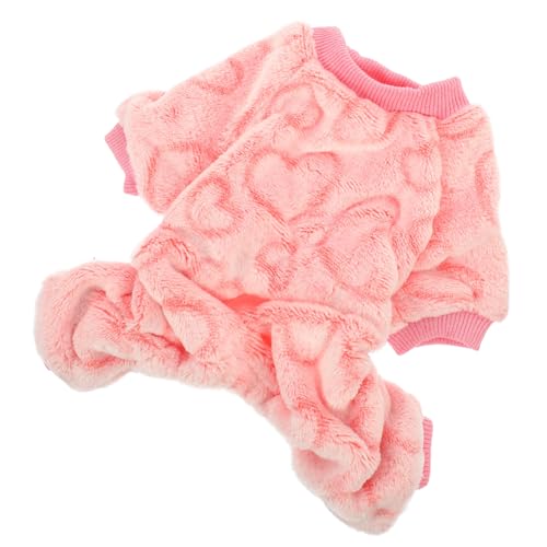 Sosoport 4 Stück Katze Hund Kleidung Haustierkleidung Hasen-Outfits hundemantel Dog Raincoat Kleider Hundekleidung Haustierkostüme für Hunde Kleiner Hund Kapuzenpullover Flanell Rosa von Sosoport