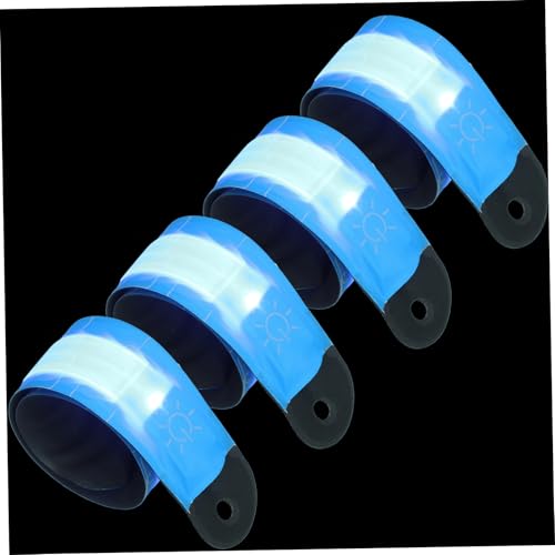 Sosoport 4 Stück -Pferde-knöchelriemen Sicherheits-hosenträger Reflektierend -armbänder Zum Laufen Laufgürtel Für Damen Nachtlaufausrüstung Kinderwagenlicht Glühgürtel Sky-Blue Stoff von Sosoport