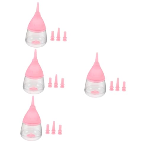 Sosoport 4 Stück Pet-Flasche Haustier Babyflasche Für Kleine Tiere Welpenfläschchen Flaschen Zum Füttern Von Hunden Welpenfutterflasche Neugeboren Kätzchen Wasserflasche Rosa Kieselgel von Sosoport