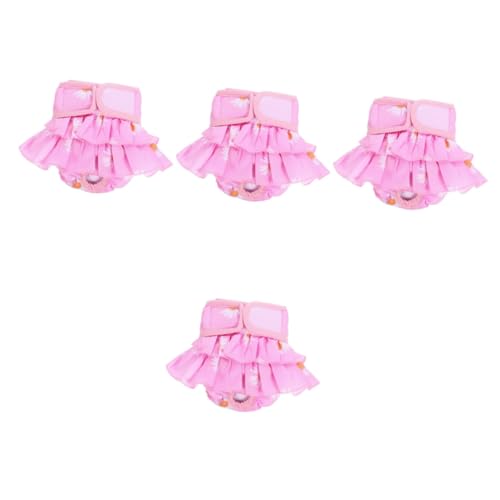 Sosoport 4 Stück Physiologische Hosen Für Haustiere Slip Outfits Windel Kostüme Hygienehose Für Hunde Kostüm Gegen Belästigung Hundehose Hot Pants Baumwolle Rosa Haustier Hund von Sosoport