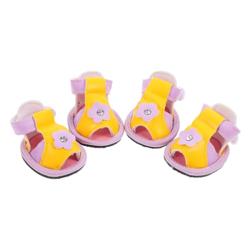 Sosoport Hundeschuhe für 4er-Pack Blumen-hundestiefel Bequeme Hundesandalen für Hunde Hot Pavement Violet von Sosoport