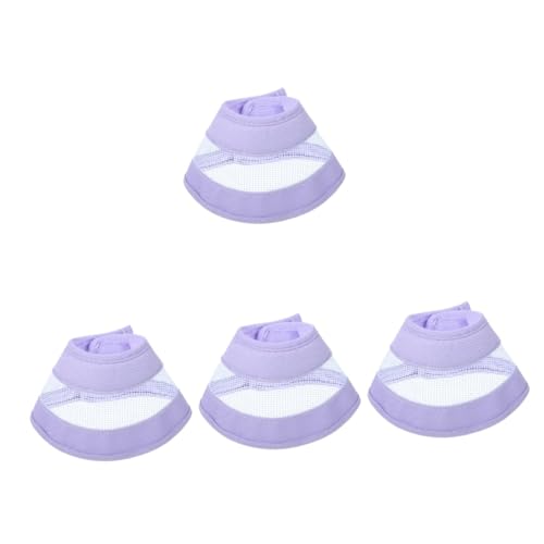 Sosoport 4 Stück Verbundkegelkragen Katzennackenkissen für Heilhalsband für Kitten katzenhalsband Katze Halskreis der Katze PVC Lavender von Sosoport