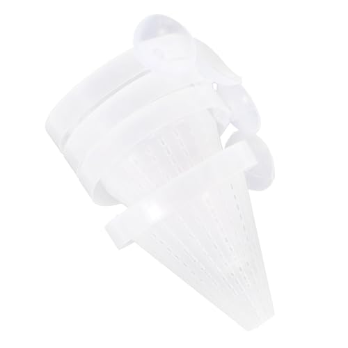 Sosoport 4 Stück roter Wurmfresser Betta Futterring Futterkegel für Aquarien Automatic Fish Feeder Futterautomat für Fische fischfutter Saugnapf Futtersuchspielzeug für Haustiere Plastik von Sosoport