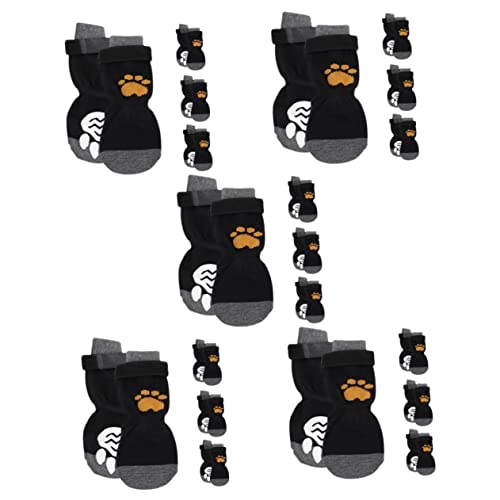 Sosoport 40 STK Haustier Hund Socken Schuhe für hundepfoten pfotenschutz für Hunde Baumwollsocken Abriebfeste Hundesocken sockenschuhe austauschbare Haustiersocken waschbare Hundesocken von Sosoport