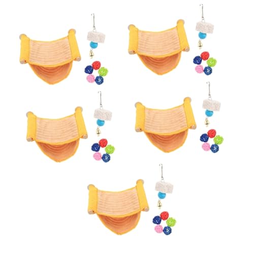 Sosoport 5 Sätze Haustier Hängematte haustierbett petbett Vogelkäfig Spielzeug Bird Toys Zubehör für Vogelkäfige Papagei-Vogel-Hängematte vogelhaus Hamster warmes Nest Vogelschlafnest Tuch von Sosoport