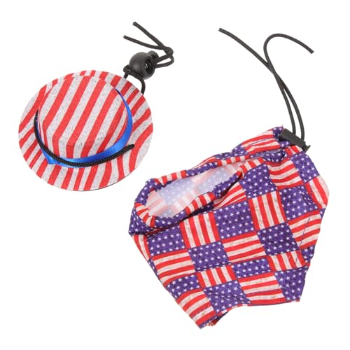 Sosoport 5 Sätze Reptilien-Haustierset Hut mit amerikanischer Flagge Patriotischer Kleiner Tierhut USA spaß witzige Kopfzubehör für Hamster Patriotischer Hamsterhut Mini von Sosoport