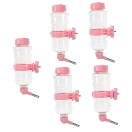 Sosoport 5 Sätze automatische Wasserzufuhr Tierwasserflasche Hund wasserflasche Wasserhalter für Hamster klare Wasserzufuhr hängende Wasserflasche Wasserspender für Kaninchen Plastik Rosa von Sosoport