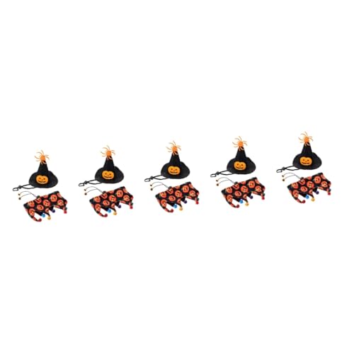 Sosoport 5 Sets Halloween Schal Halloween Katzen Stirnband Kleines Hundekostüm Katzenkleidung Dekoration Welpe Kätzchen Hut Halloween Party Hund Halloween Collers Kopftuch von Sosoport