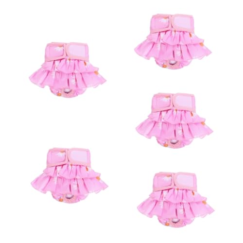 Sosoport 5St physiologische Hosen für Haustiere Slip Kostüme Outfits Kostüm gegen Belästigung Welpenwindel männlicher Hund Haustierkleidung Hot Pants Sanitärhosen Höschen Baumwolle Rosa von Sosoport