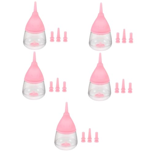 Sosoport 5 Stück Haustierflasche Kleine Haustier Flaschen Kätzchen Stillflasche Haustier Stillflasche Stillflasche Für Welpen Kätzchen Flasche Neugeborene Rosa – Erstickungs von Sosoport