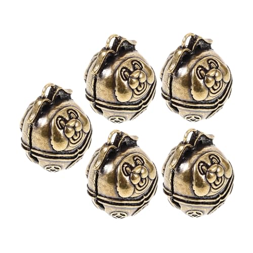 Sosoport 5 Stück Haustierglocke Katzenhalsband Charms Glockendekorationen Vintage Glocke Hundehalsband Glocken Für Kleine Hunde Glockenanhänger Goldene Glocken Retro Hängeglocke von Sosoport