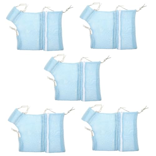 Sosoport 5St Katze badetasche Katzen Badehose Katzenbadehose Atmungsaktive Katzentragetasche Katzenpflegetasche Netzbeutel für Katzen Tragbare Katzenbadetasche Polyester Sky-Blue von Sosoport