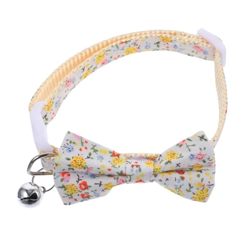 Sosoport 5St Glockenkragen mit Fliege seidenband bändchen Katzen Verstellbares Haustierhalsband Cartoon-Hundehalsband Kätzchen Krawatte Zubehör schmücken Polyester-Nylon von Sosoport