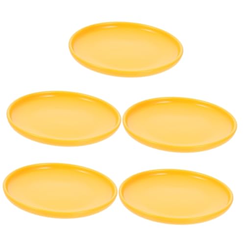 Sosoport 5St Katzenschüssel aus Keramik pet Supplies pet Bowl Katzenfutter Teller Futternapf für Haustiere Häschen-Feeder Essen Snack-Servierplatte für Hunde schützender Haustiernapf Yellow von Sosoport