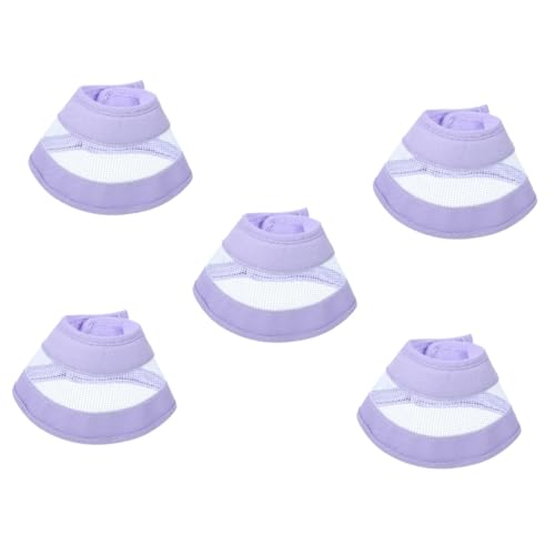 Sosoport 5St Verbundkegelkragen Katzennackenkissen Anti-Beiß für -Kätzchenhalsband Kitten katzenhalsband Anti-Beiß-Kragen Halskreis der Katze PVC Lavender von Sosoport