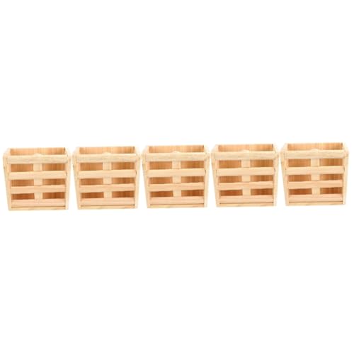 Sosoport 5st Grasrahmen Futterspender Für Kaninchen Fressregal Für Lebensmittel Hamster-grasregal Grasfresser Für Hamster Häschen Grasfresser Häschen-Feeder Kleiner Futterautomat Holz Khaki von Sosoport