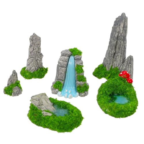 Sosoport 6 Stück Miniatur Steingarten Aquarium Berge Bergmodell Bonsai Künstlicher Berg Künstlicher Steingarten Mini Bonsai Berg Winzige Feenfiguren Mini Pool Dekor Mini von Sosoport