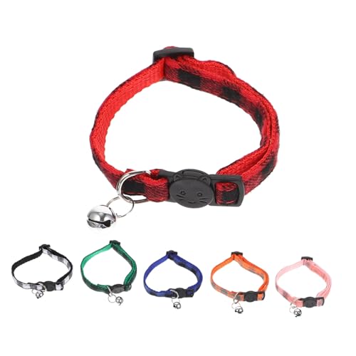 Sosoport 6St Haustier Katzenhalsband für Katzen Glocke katzenzubehöhr Katzen zubehör Katzenhalsdekoration Katzen Accessoires abbrechbares Katzenhalsband Katzenhalsring Halsschmuck Baumwolle von Sosoport